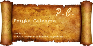 Petyka Celeszta névjegykártya